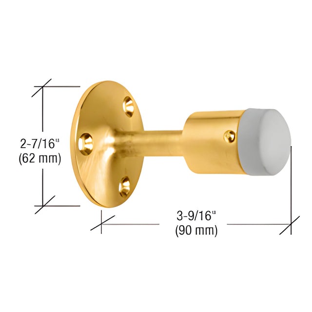 CRL Polished Brass Wall Mounted Heavy-Duty Door Stop