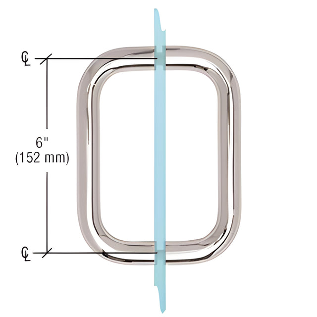 CRL Polished Chrome 6" BM Series Back-to-Back Handle Without Metal Washers