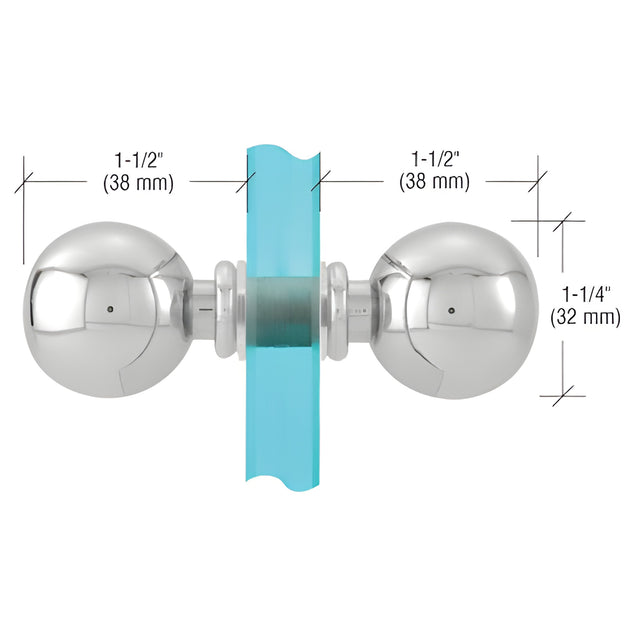 CRL Polished Chrome Ball Style Back-to-Back Knobs