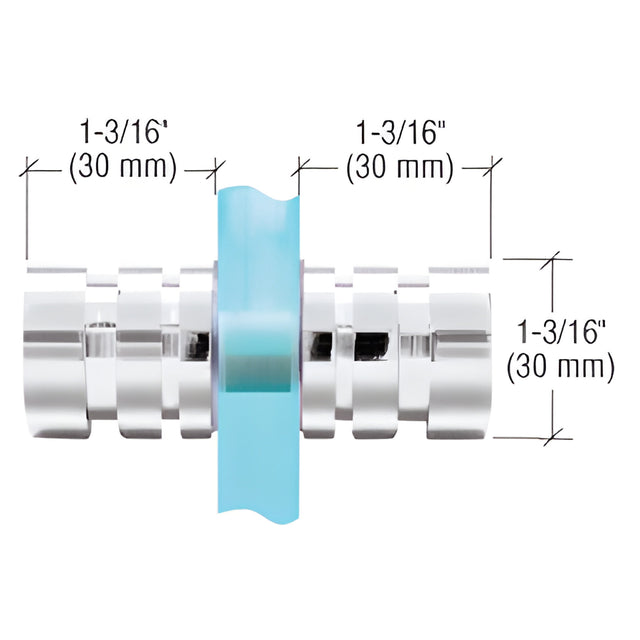 CRL Polished Chrome Contemporary Style Back-to-Back Shower Door Knobs