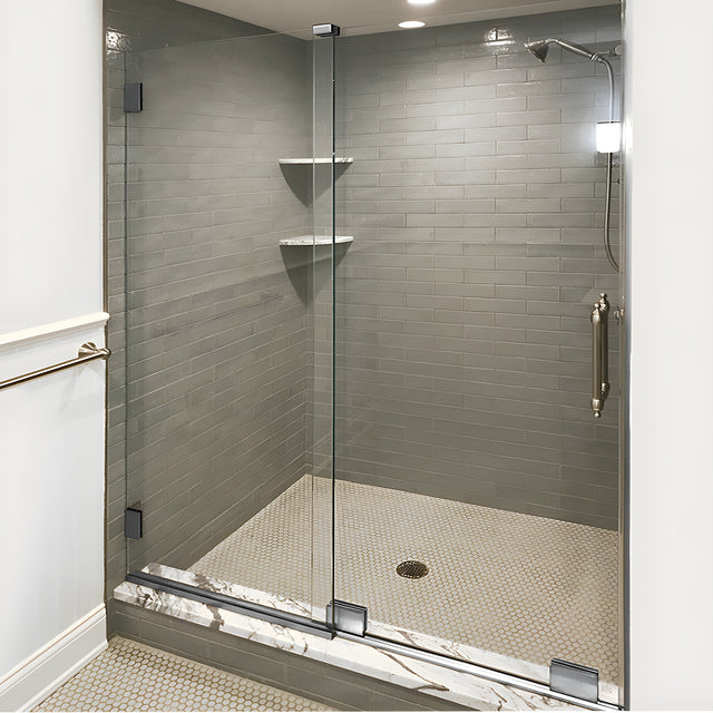 CRL Polished Chrome Essence® Series Basic Sliding Shower Door Kit with Squared Corner Rollers