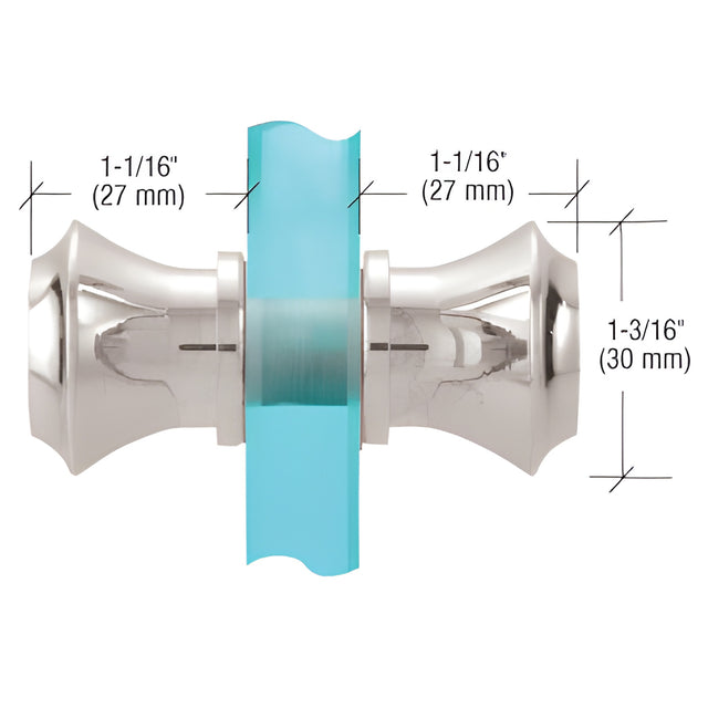 CRL Polished Chrome Flair Style Back-to-Back Knobs