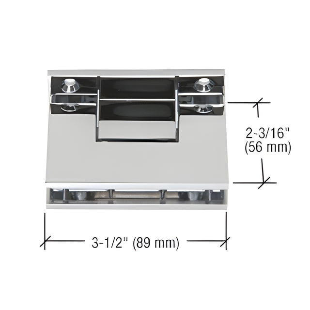 CRL Polished Chrome Geneva 3-Point Movable Square Style Transom Clamp