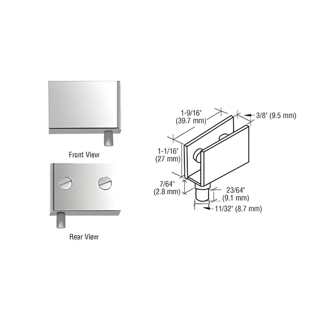 CRL Polished Chrome Glass Door Pivot Hinges