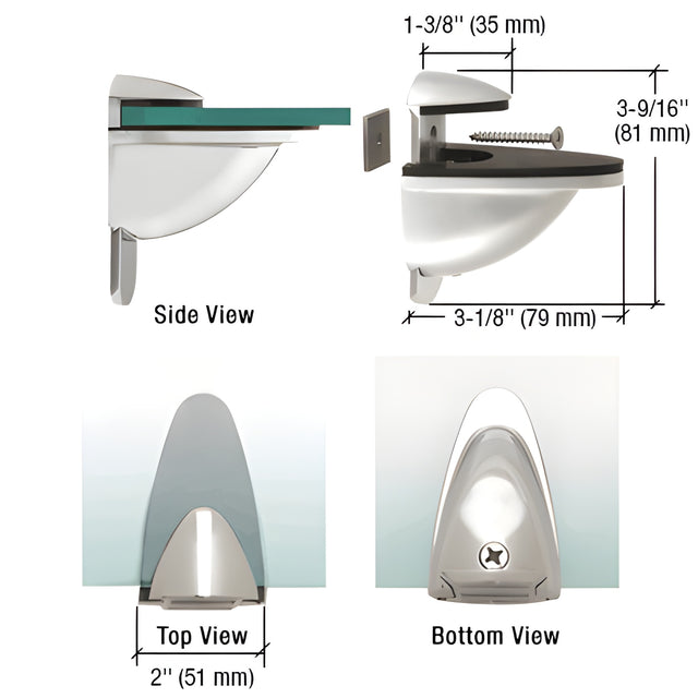 CRL Polished Chrome Heavy-Duty Adjustable Shelf Bracket
