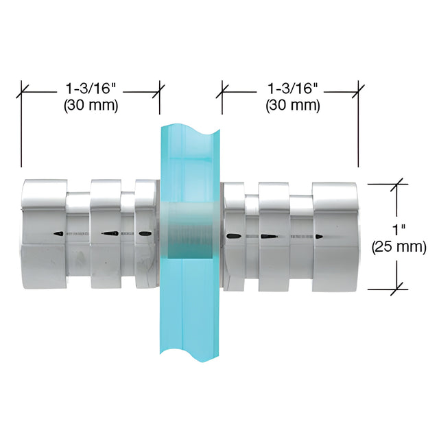 CRL Polished Chrome Junior Contemporary Style Back-to-Back Shower Door Knobs