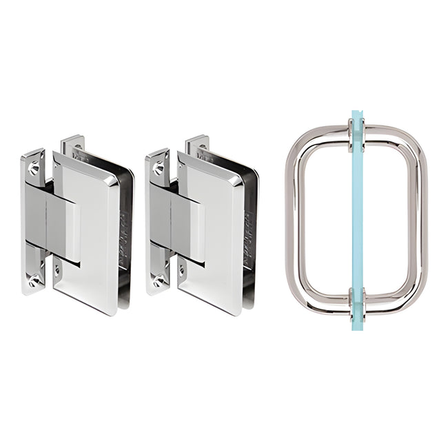CRL Polished Chrome Pinnacle Shower Pull and Hinge Set