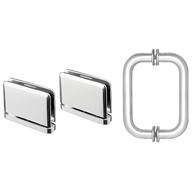 CRL Polished Chrome Prima Shower Pull and Hinge Set