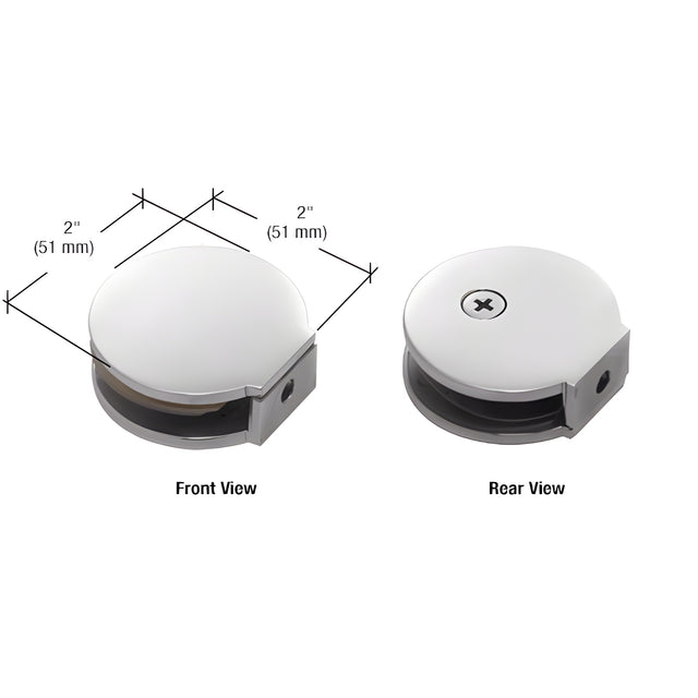 CRL Polished Chrome Round Fixed Panel U-Clamp