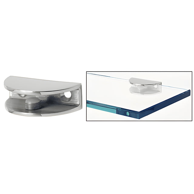 CRL Polished Chrome Rounded Interior Shower Shelf Clamp