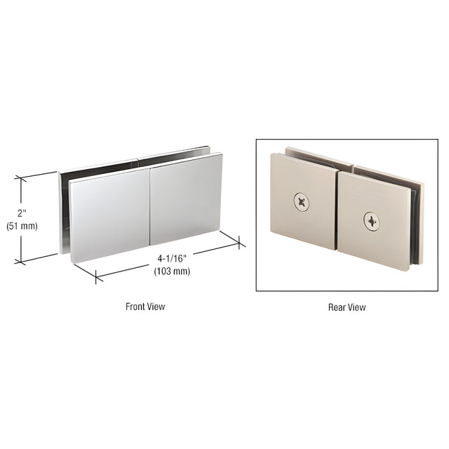 CRL Polished Chrome Square 180 Degree Glass-to-Glass Movable Transom Clamp
