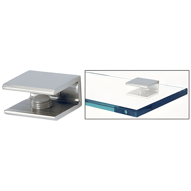 CRL Polished Chrome Square Interior Shower Shelf Clamp