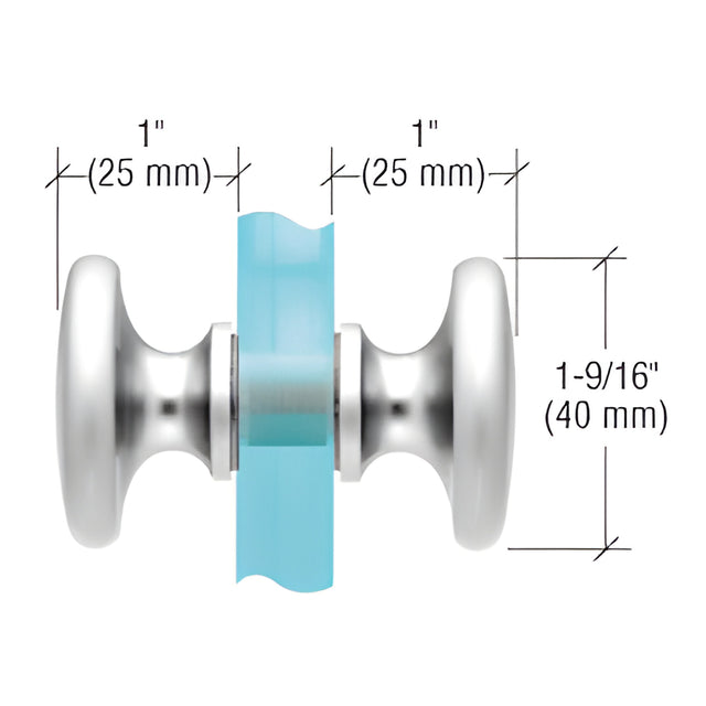CRL Polished Chrome Traditional Style Back-to-Back Shower Door Knobs
