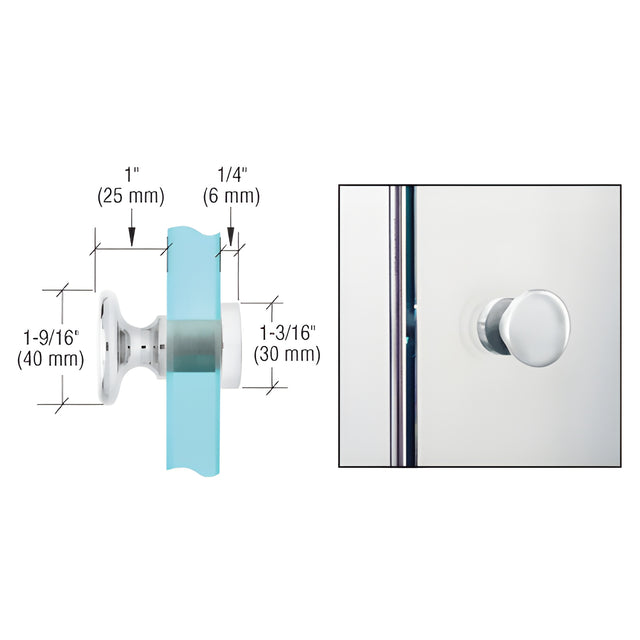 CRL Polished Chrome Traditional Style Single-Sided Door Knob