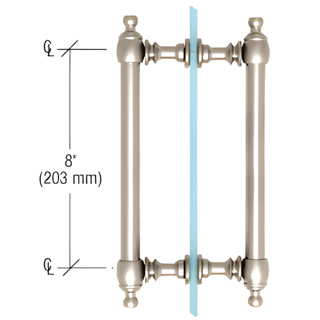 CRL Polished Nickel 8" Colonial Style Back-to-Back Pull Handles