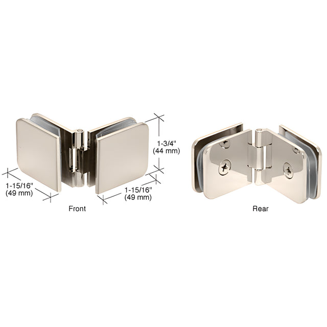 CRL Polished Nickel Adjustable Glass-to-Glass Clamp