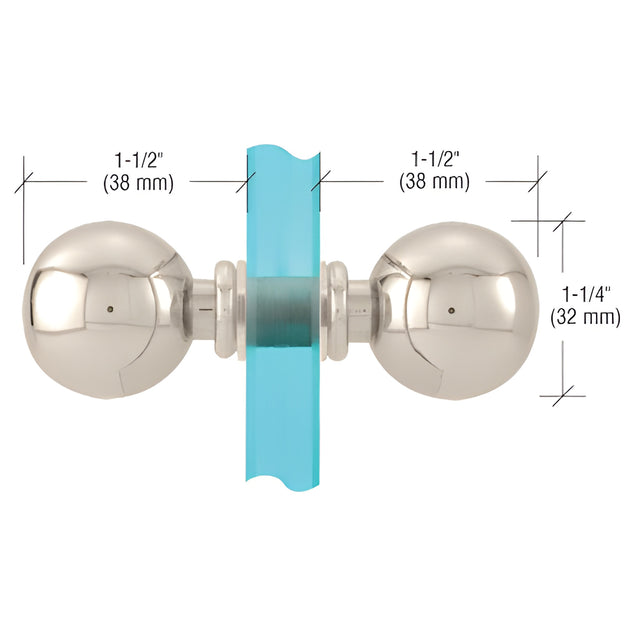 CRL Polished Nickel Ball Style Back-to-Back Knobs