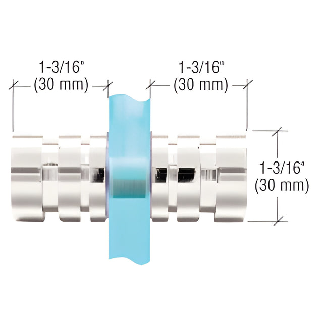 CRL Polished Nickel Contemporary Style Back-to-Back Shower Door Knobs