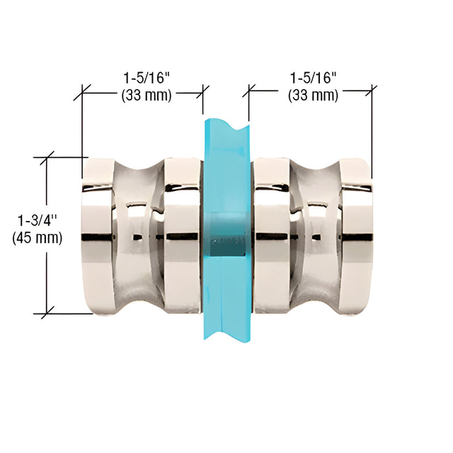 CRL Polished Nickel Euro Style Back-to-Back Shower Door Knobs