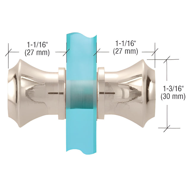 CRL Polished Nickel Flair Style Back-to-Back Knobs