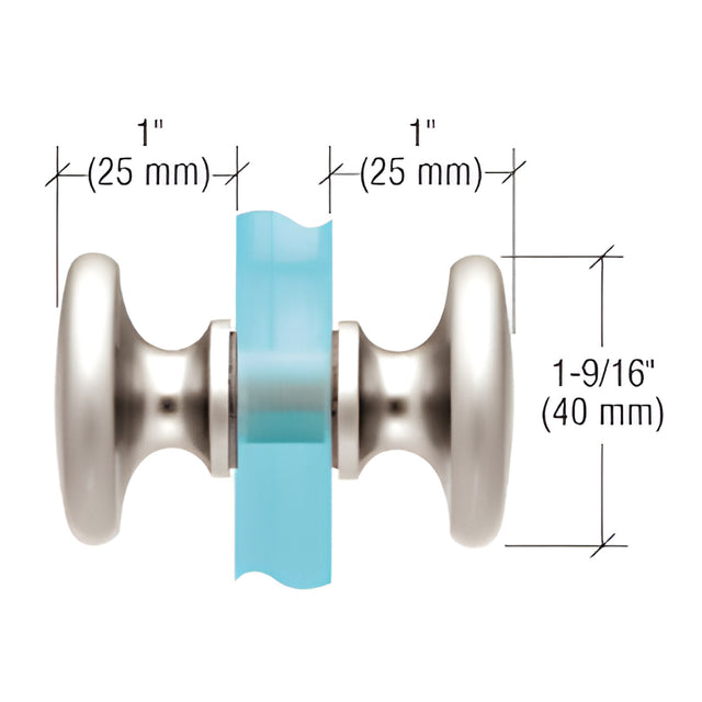 CRL Polished Nickel Traditional Style Back-to-Back Shower Door Knobs
