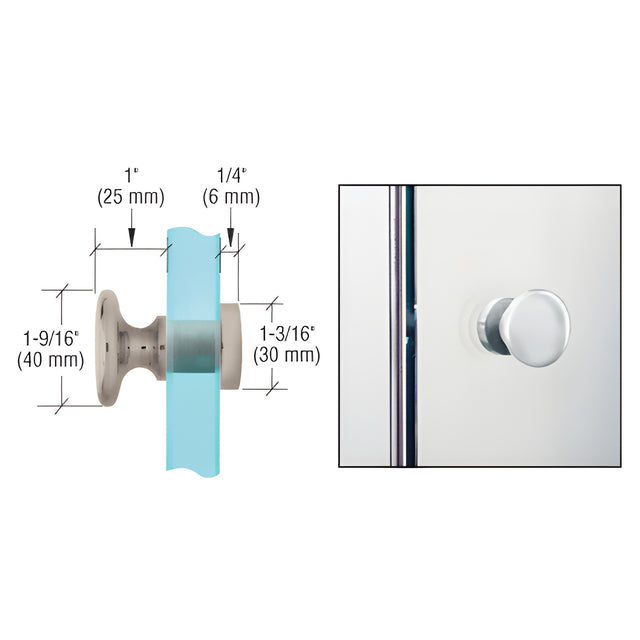 CRL Polished Nickel Traditional Style Single-Sided Door Knob