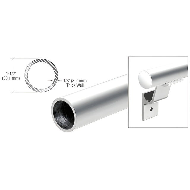 CRL Polished Stainless 1-1/2" Diameter Pipe Rail Tubing