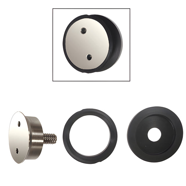 CRL Polished Stainless 1/4"-20 Flush End Cap Assembly for 1" Standoff Bases