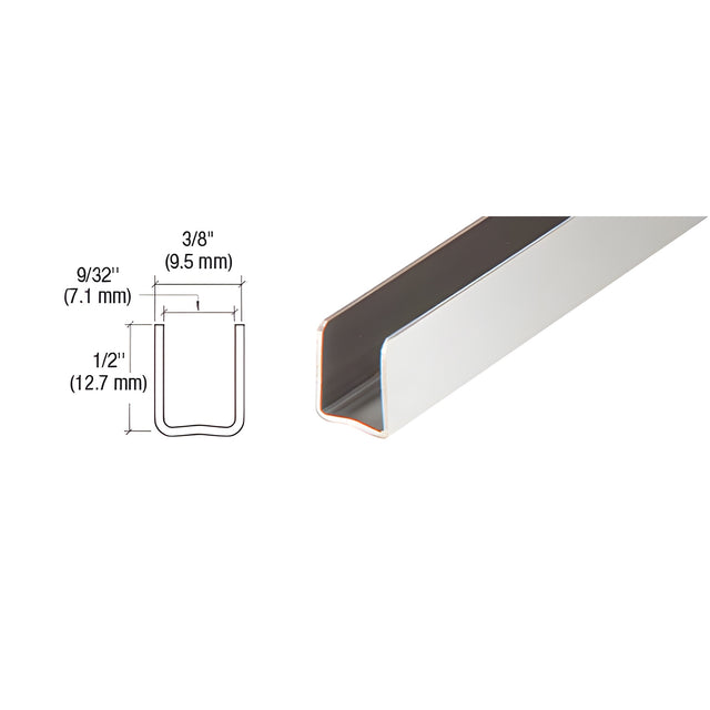 CRL Polished Stainless 1/4" Radiused Back U-Channel - 144"