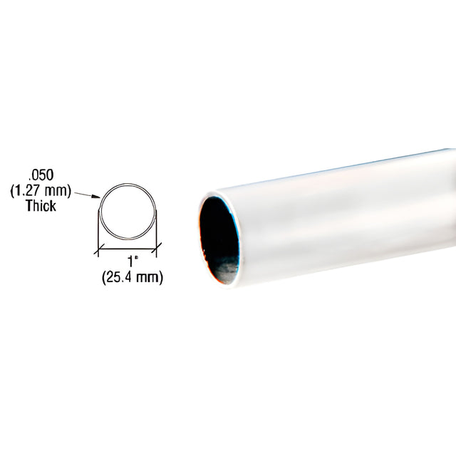 CRL Polished Stainless 1" Diameter Round .050" Tubing - 236"