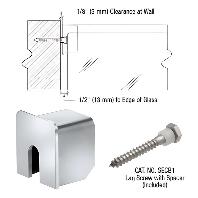 CRL Polished Stainless 11 Gauge Stabilizing End Cap for 1-1/4" x 1-5/16" Cap Rail