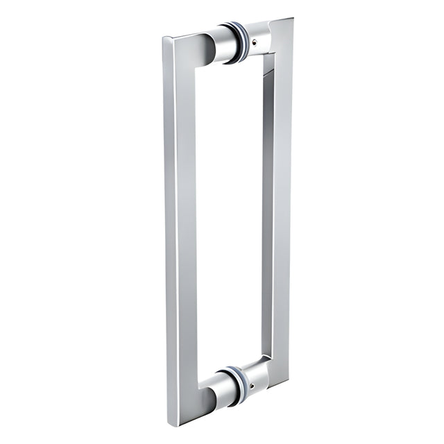 CRL Polished Stainless 12" Glass Mounted Tapered Back-to-Back Pull Handle