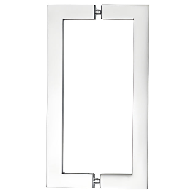 CRL Polished Stainless 18" Glass Mounted Square Tube Style Back-to-Back Pull Handle