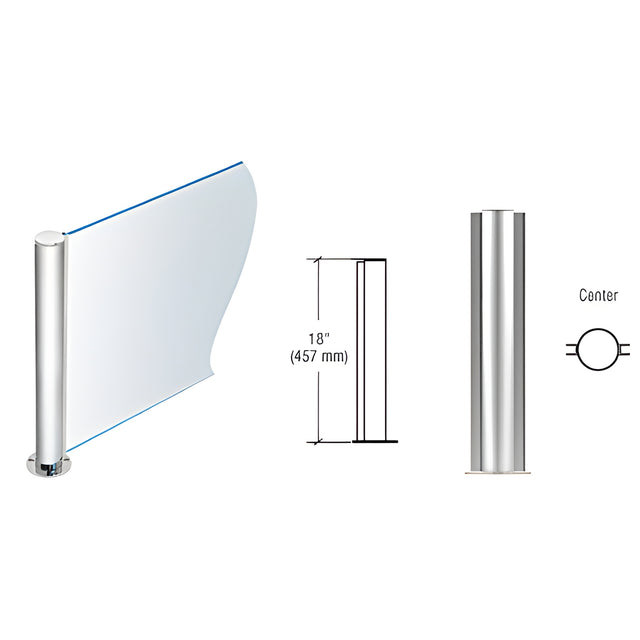 CRL Polished Stainless 18" Round PP08 Elegant Series Counter/Partition Center Post