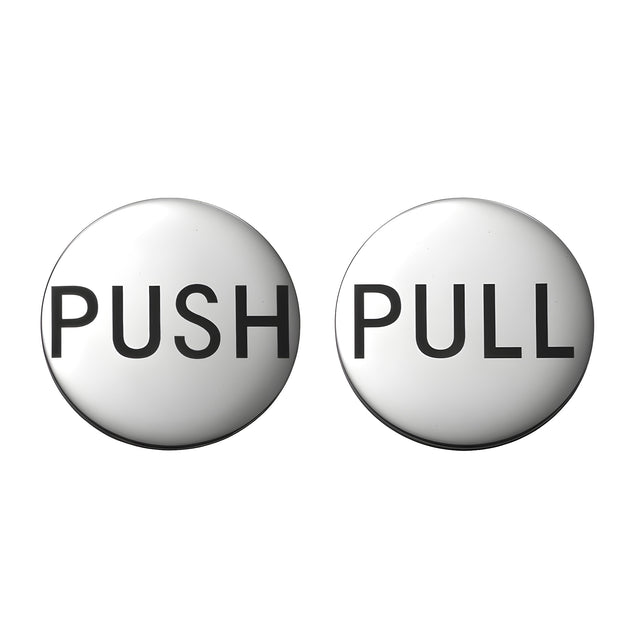 CRL Polished Stainless 2" Round Push/Pull Set - Etched Stainless Steel