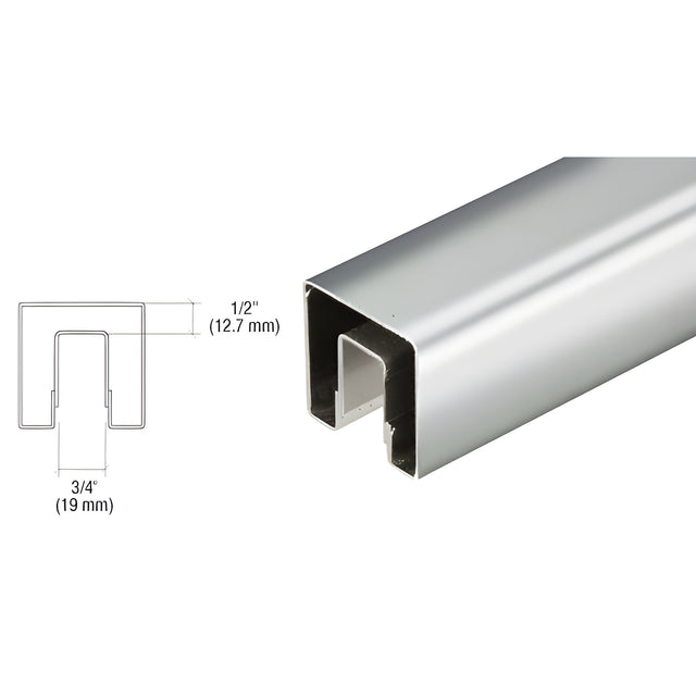 CRL Polished Stainless 2" Square Premium Cap Rail for 1/2" or 5/8" Glass - 120" Long