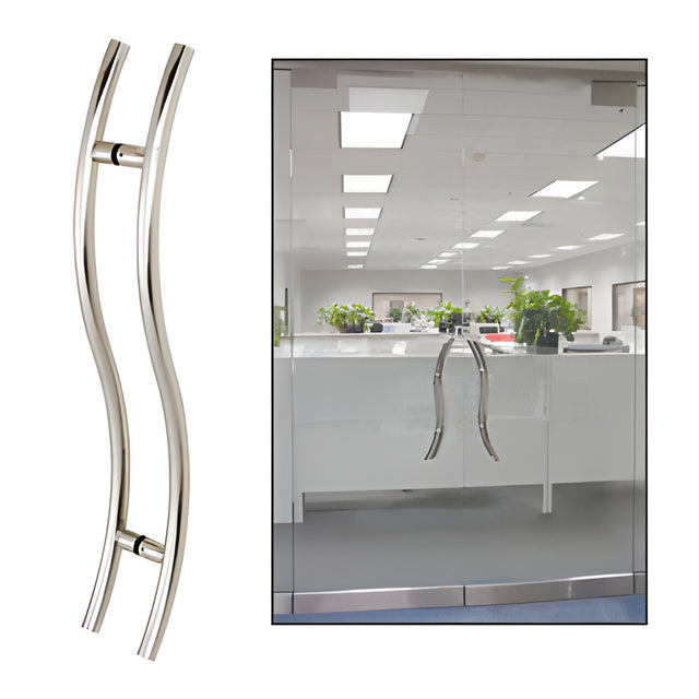 CRL Polished Stainless 36" Extra Length Left Handed "S" Ladder Style Back-to-Back Pull