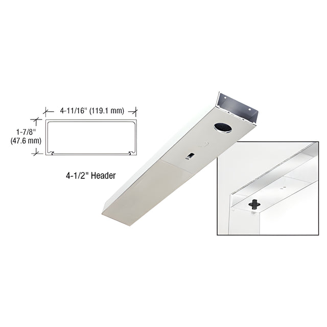 CRL Polished Stainless 4-1/2" x 36" Single Door Header