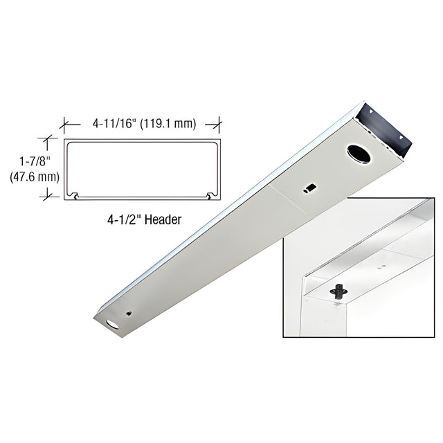 CRL Polished Stainless 4-1/2" x 82.5" Double Door Header