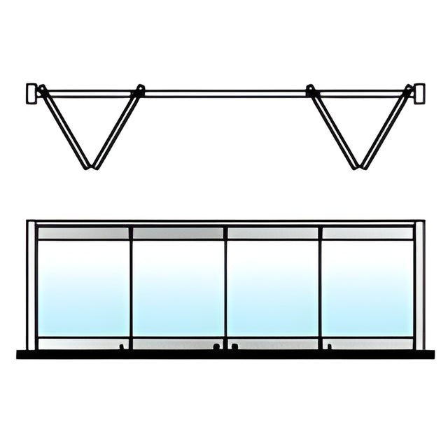 CRL Polished Stainless 4-Panel Bipart Overhead Track Full Bi-Fold Door Configuration