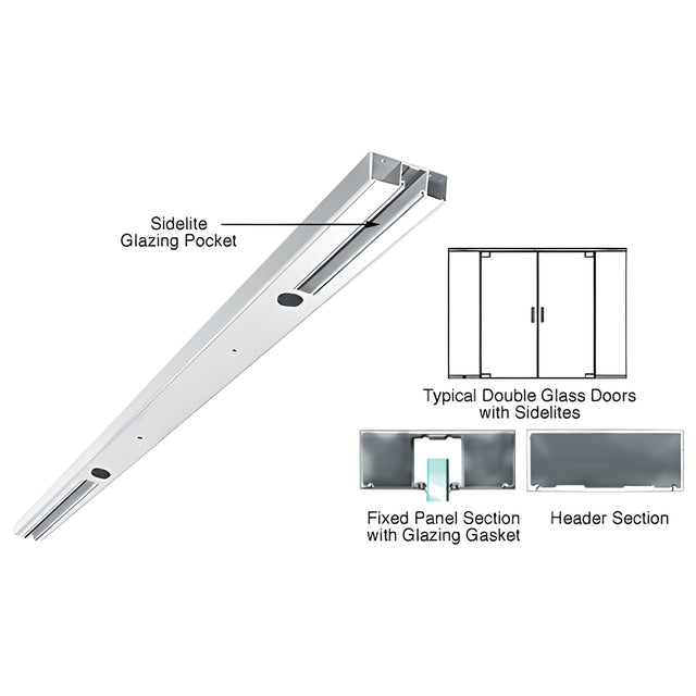 CRL Polished Stainless 4" Two Pocket Double Sided Door Header Custom Length