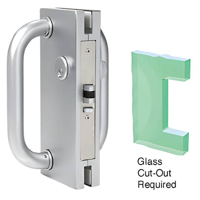 CRL Polished Stainless 4" x 10" LH/RHR Center Lock with Deadlatch