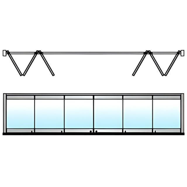 CRL Polished Stainless 6-Panel Bipart Overhead Track Full Bi-Fold Door Configuration