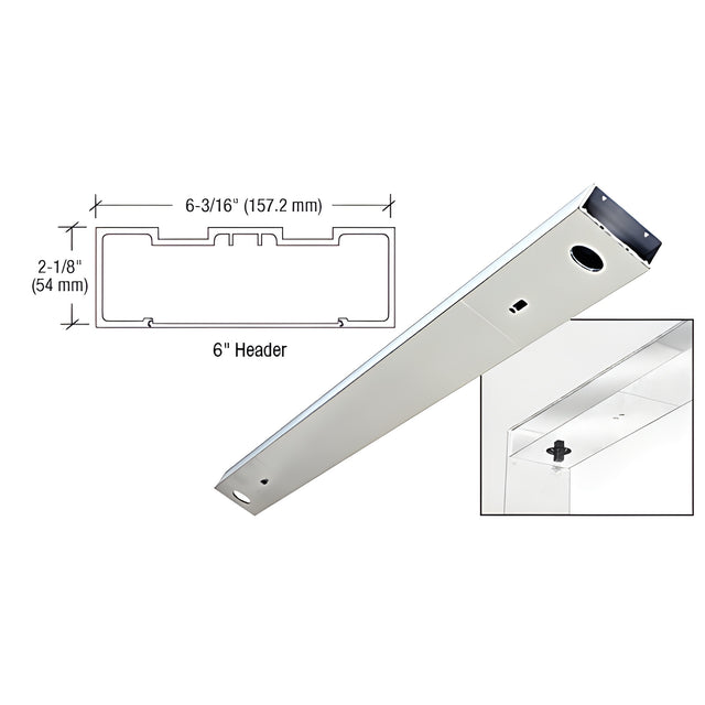 CRL Polished Stainless 6" x 72" Double Door Header