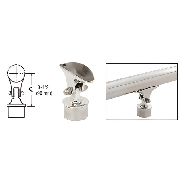 CRL Polished Stainless Adjustable Saddle for 2" Tubing