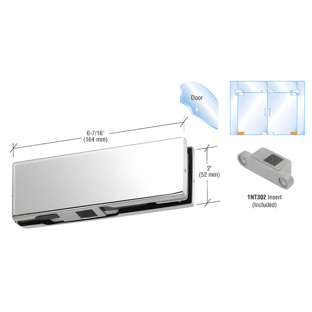 CRL Polished Stainless Bottom Door Patch with 1NT302 Insert
