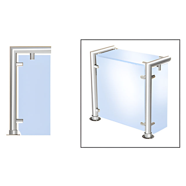 CRL Polished Stainless Contemporary 206 Series 1-1/2" Tubing Glass On Top, Front, and One or Both Ends Sneeze Guards