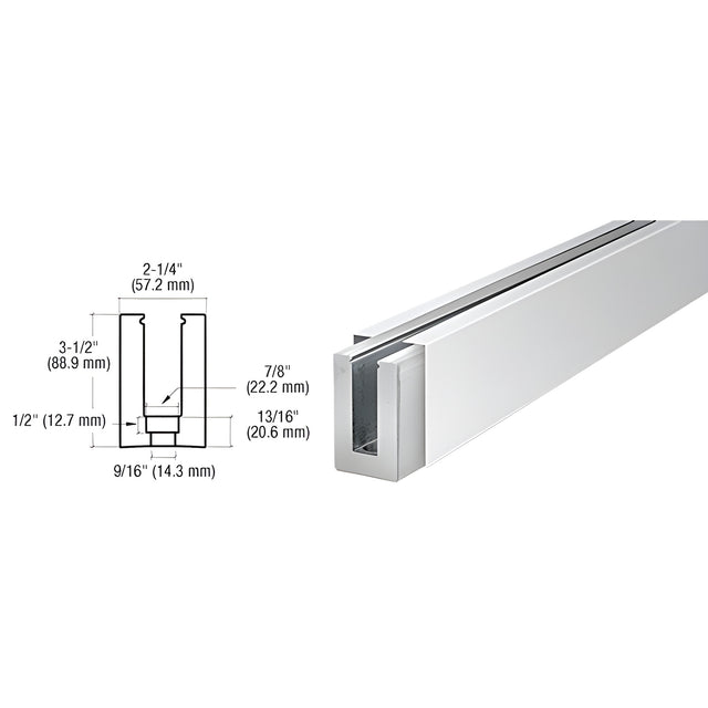 CRL Polished Stainless Custom B5L Low Profile Shoe Drilled for 1/2" to 5/8" Glass