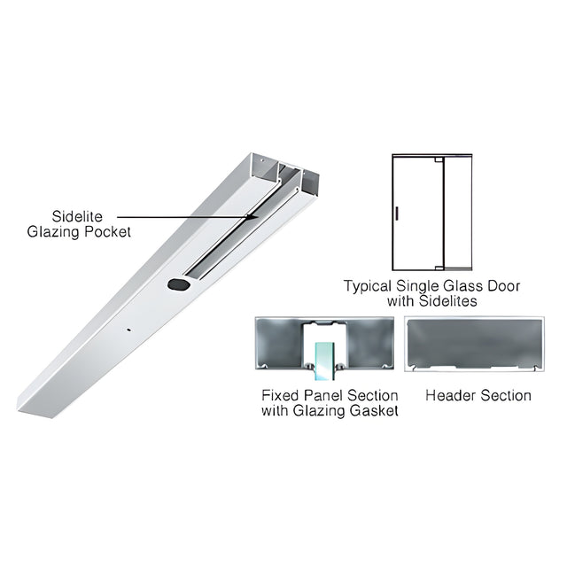 CRL Polished Stainless Custom Length 4-1/2" One Pocket Single Sided Door Header