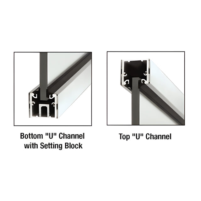CRL Polished Stainless Custom Length U-Channel with Roll-In Top Load Gasket